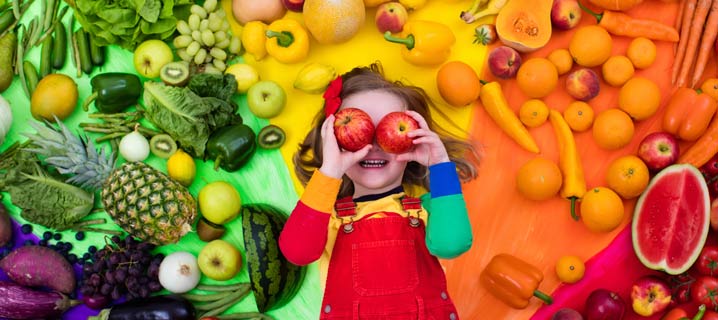 Girl with apples