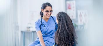 Nurse with patient